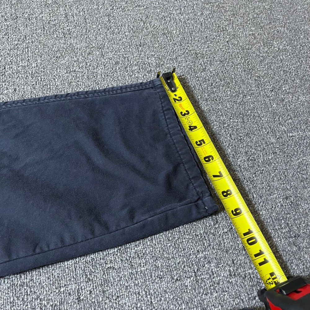Vintage Eddie Bauer Chino Pants 36x36 Navy Blue Flannel Lined Pleated 90s Tall - Picture 6 of 7